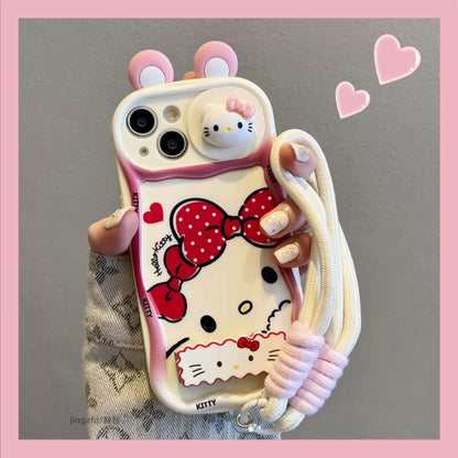 3D ear KT cat stand phone case