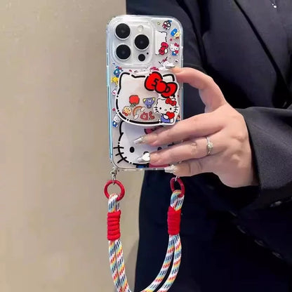 Compatible with Samsung Galaxy Kitty Stand with Lanyard Phone Case