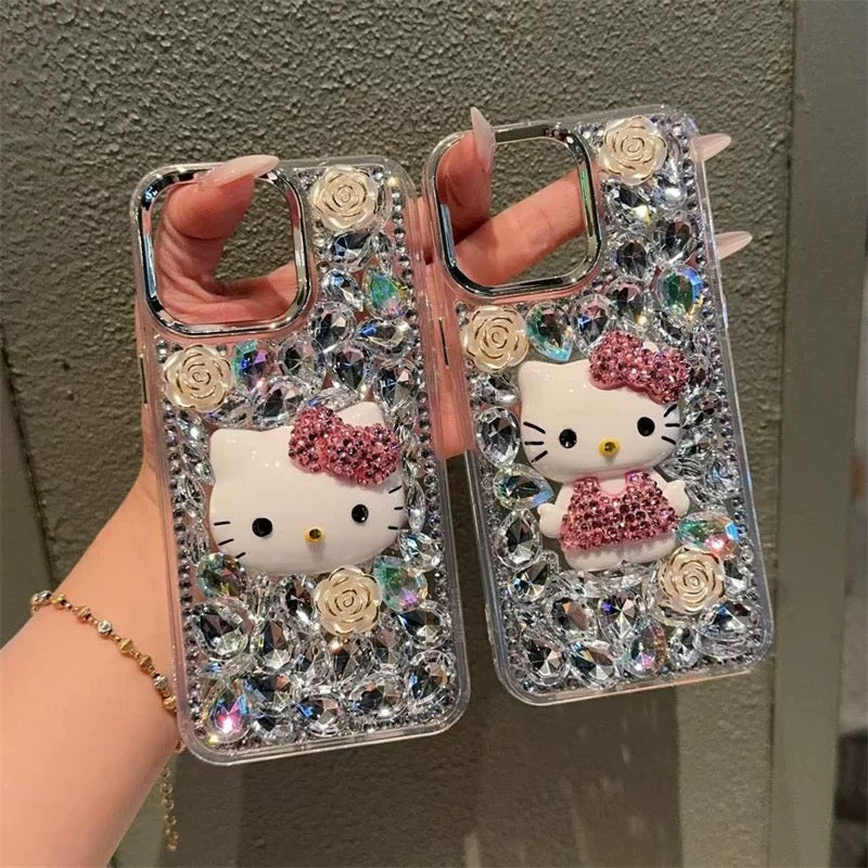 Compatible with Samsung Kitty rhinestone phone case