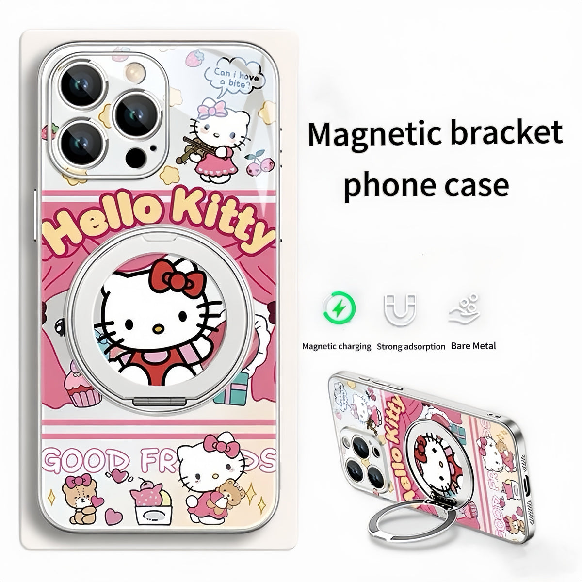 Girly Kitten Magnetic Holder Phone Case