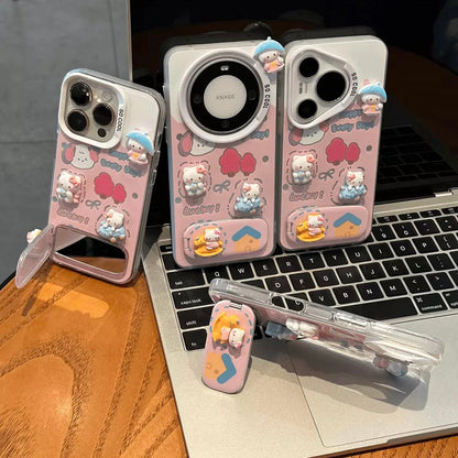 3D Kitty Portable Mirror Phone Case
