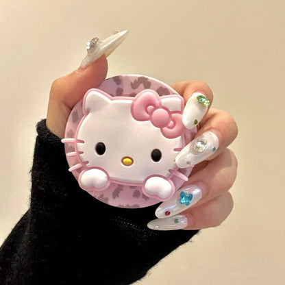 Pink and blue striped Kitty cat magnetic holder phone case