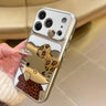 Leopard print 3D bow Kitty mirror phone case