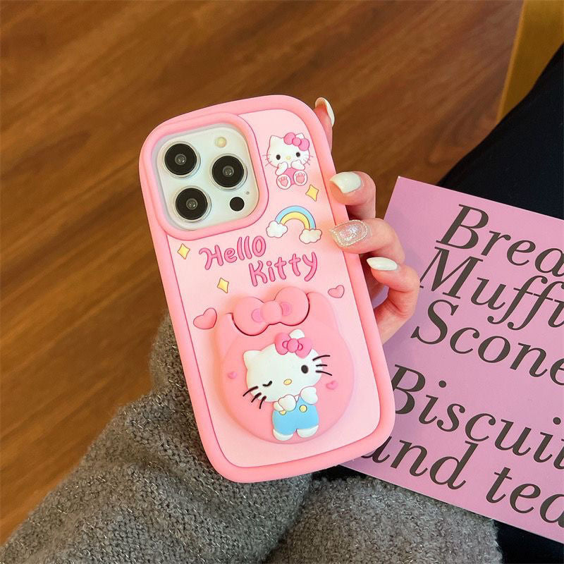 Cute Kitty Cat Mirror Stand Phone Case