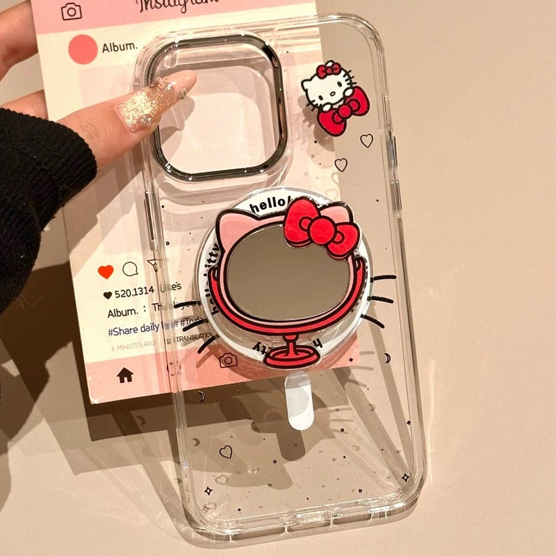 Kitty magnetic mirror phone case