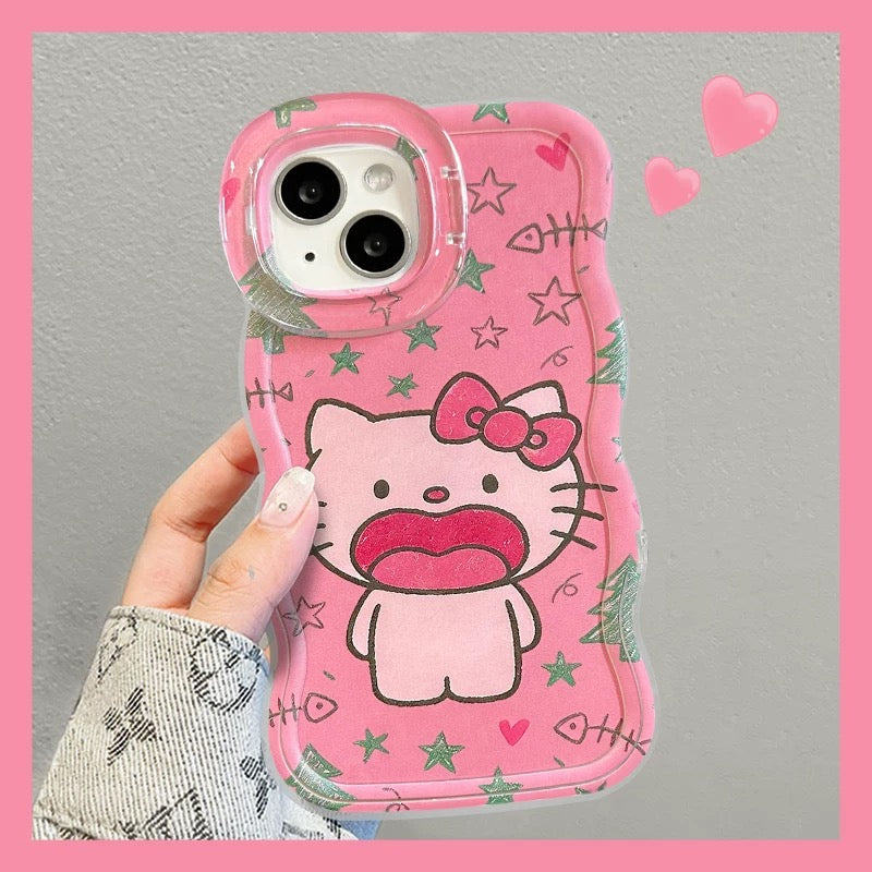 Pink Kitty Double Stand Phone Case