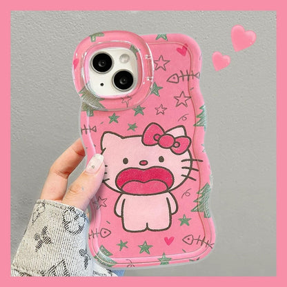 Pink Kitty Double Stand Phone Case