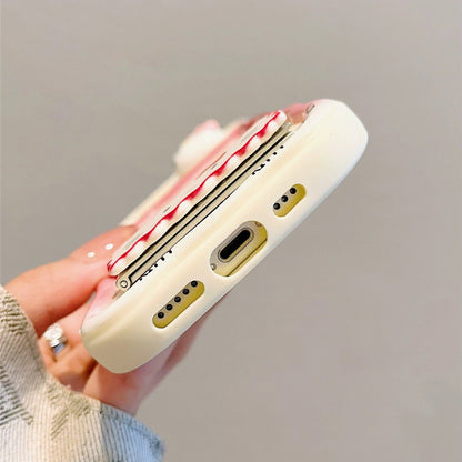 3D ear KT cat stand phone case