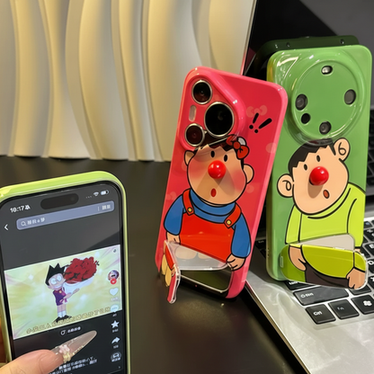 Fat Tiger Red Nose Mirror Stand Phone Case