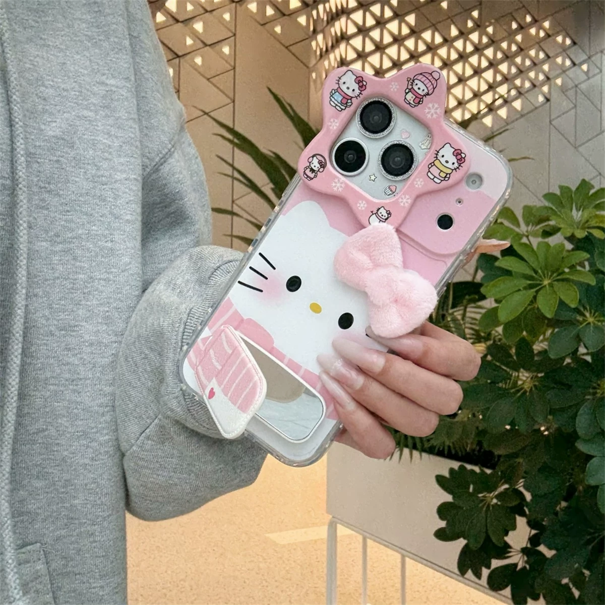 Cute 3D bow scarf Kitty phone case