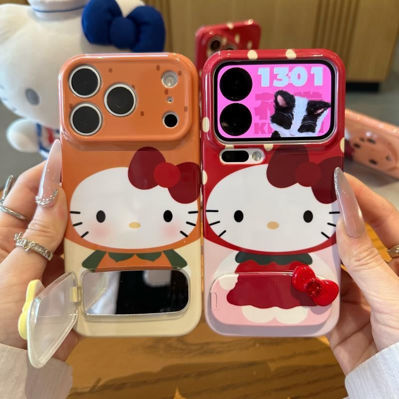 3D bow Kitty mirror phone case