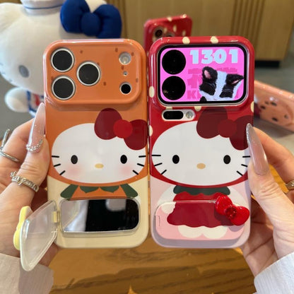 3D bow Kitty mirror phone case