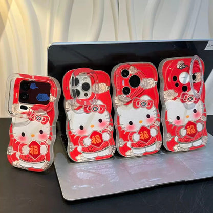 New Year's blessing Kitty cat phone case