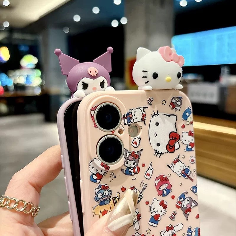 Compatible with Samsung  Kitty & Kuromi Mirror Bracelet Phone Case