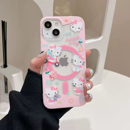 Compatible with Samsung Pink Kitty Magnetic Phone Case