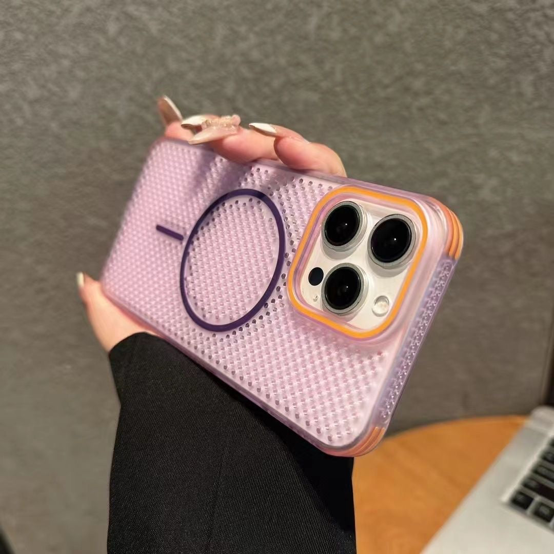 Hollow magnetic heat dissipation Apple phone case