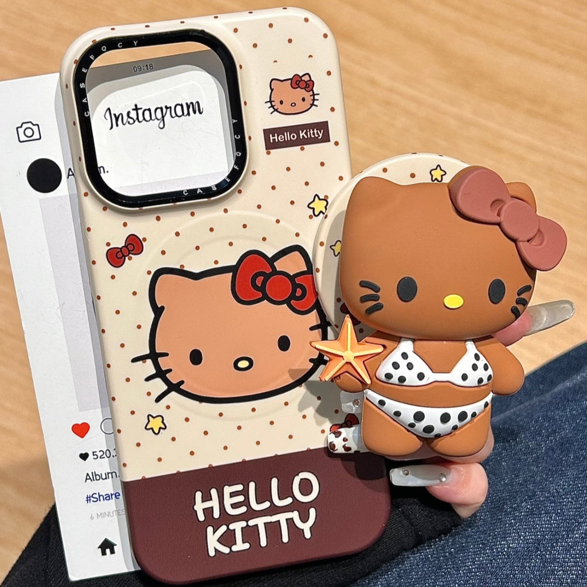 Cute Bikini Kitty Cat Magnetic Holder Phone Case