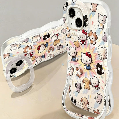 Kitty and puppy dual stand phone case
