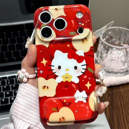 Android compatible  Red Apple Guava Cat Mirror Stand Phone Case