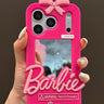 Sweet & Cool Barbie-Style Mirror Phone Case with Bow Accent