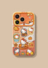Orange full-screen Kitty flip mirror phone case
