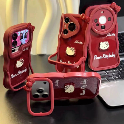 Hello Kitty plush toy double-stand phone case