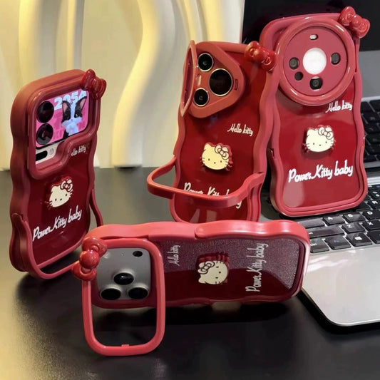 Hello Kitty plush toy double-stand phone case