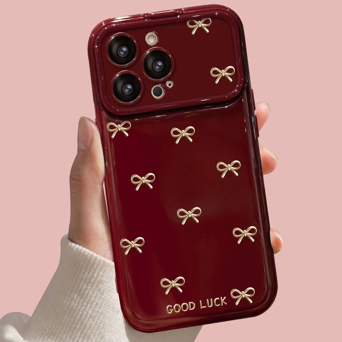 Heart-shaped bow phone case