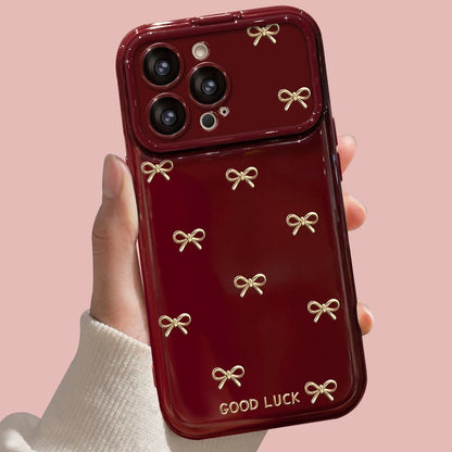 Heart-shaped bow phone case