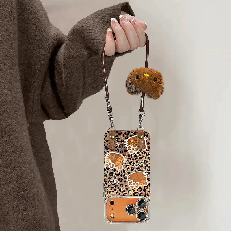 Leopard print Kitty phone case