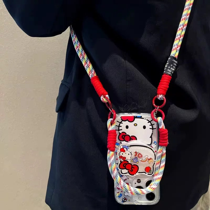 Compatible with Samsung Galaxy Kitty Stand with Lanyard Phone Case