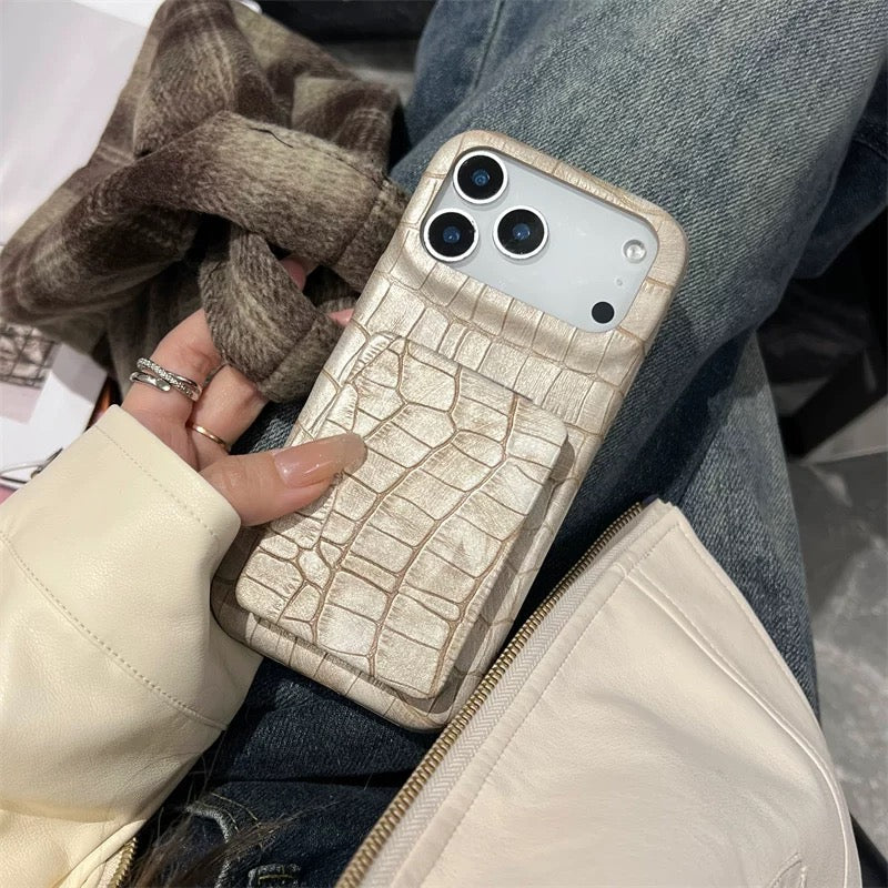 Phone Case with Built-in Invisible Folding Mirror Stand