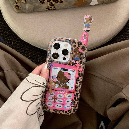 Leopard print Kitty mobile phone case