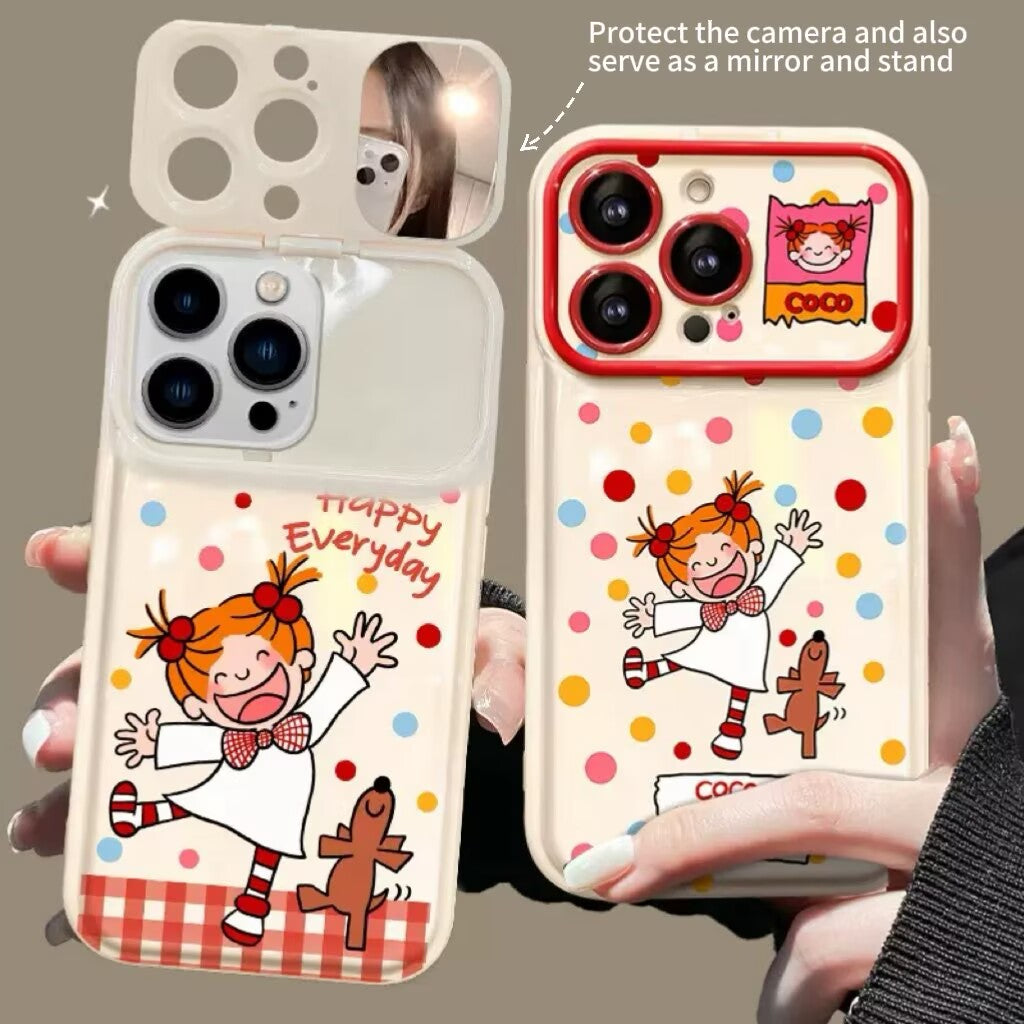 Unique girl flip mirror phone case