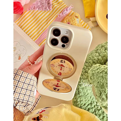 Creative Phone Case with Built-in Makeup Mirror and Stand