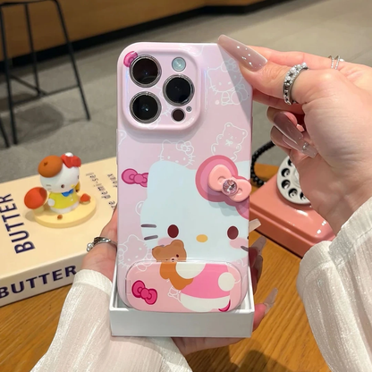 Hello Kitty Bowknot Mirror Stand Phone Case – Style 2