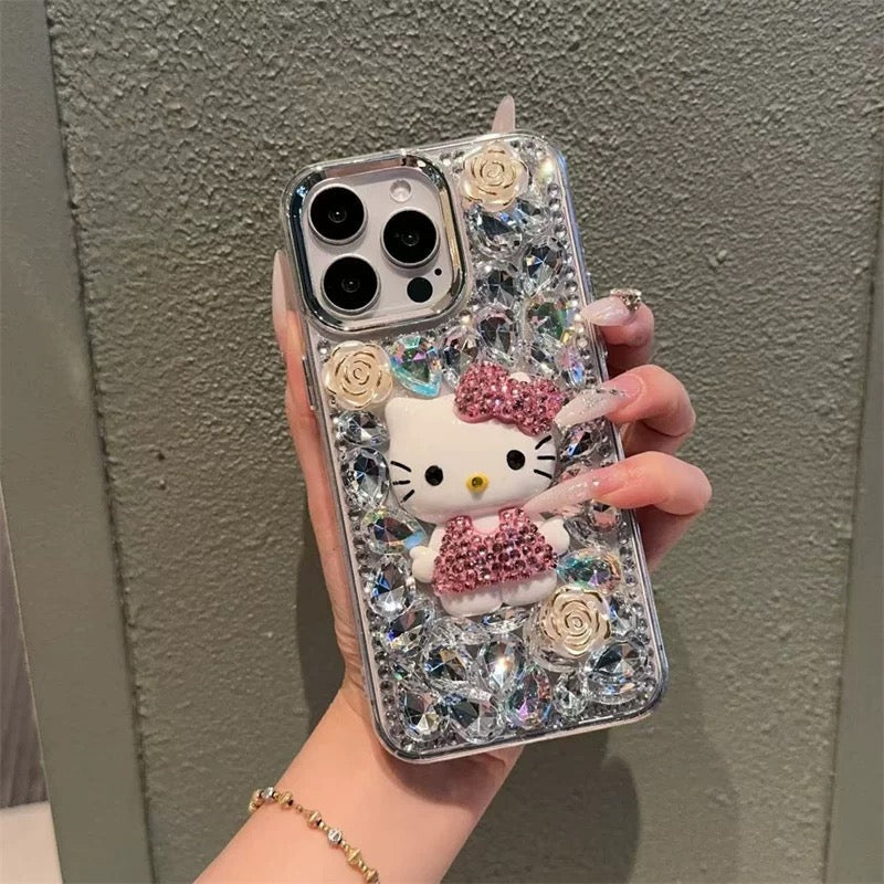 Compatible with Samsung Kitty rhinestone phone case