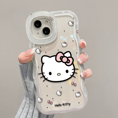 Invisible double-stand bow Hello Kitty phone case