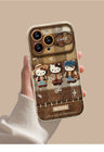 Brown Hello Kitty Flip Phone Case with Mirror and Stand
