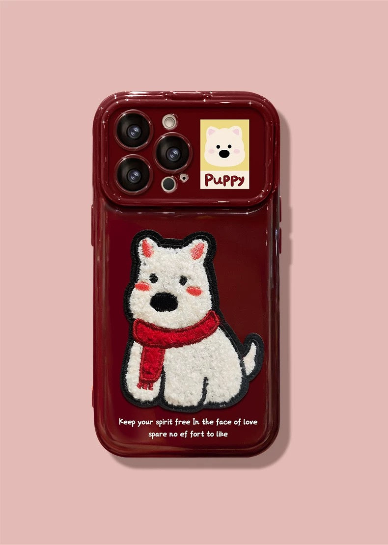 Puppy/Penguin Flip Mirror Phone Case