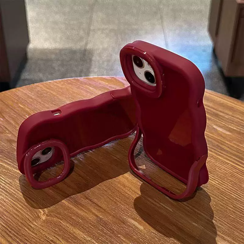 Burgundy Kitty Stand Phone Case