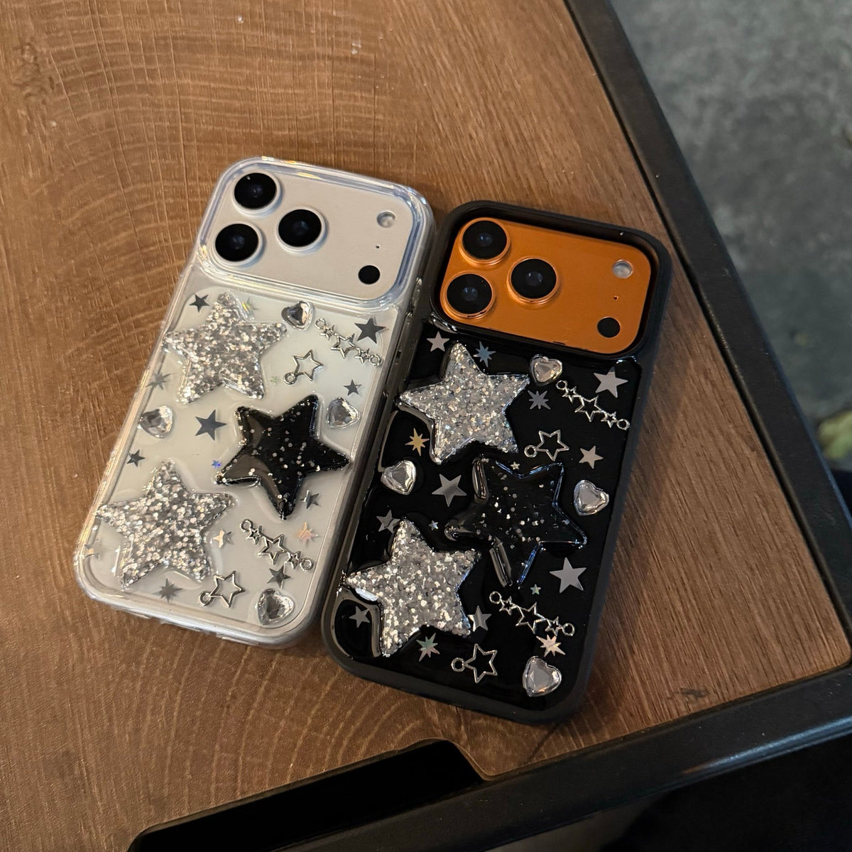 Sweet and cool metallic star phone case
