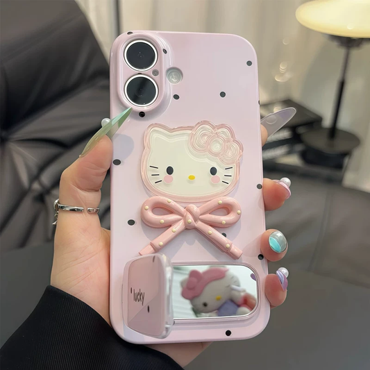 Pink Kitty phone case with mirror