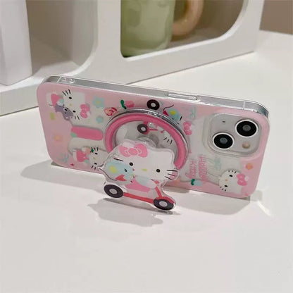 Compatible with Samsung Pink Kitty Magnetic Phone Case