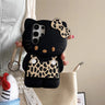 Compatible with Samsung leopard print bow Kitty cat phone case