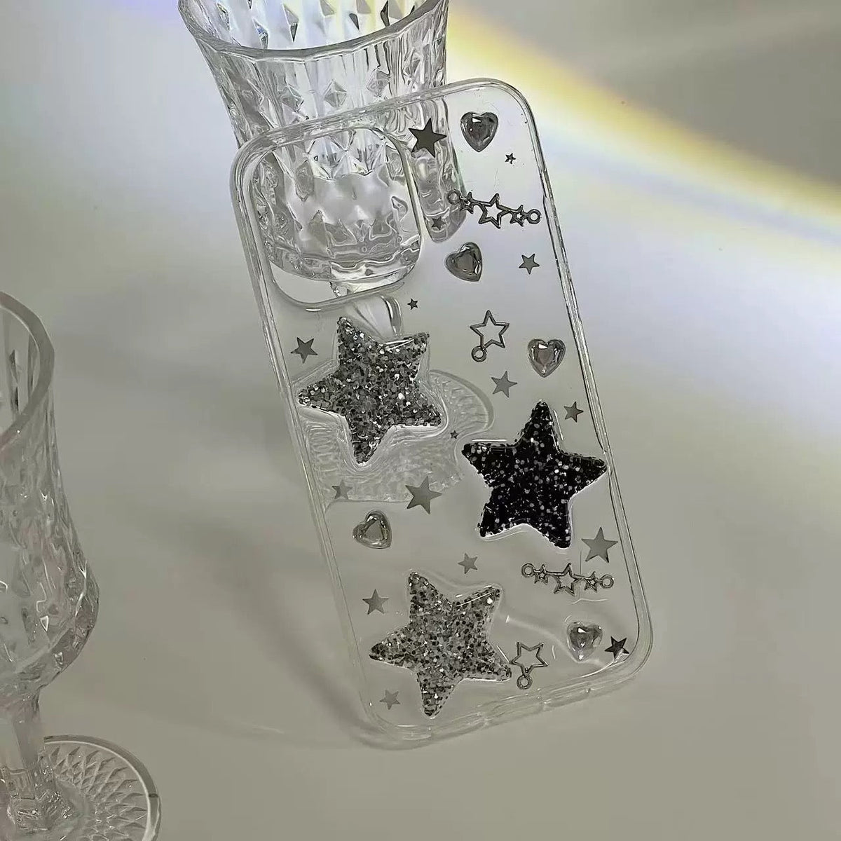 Sweet and cool metallic star phone case