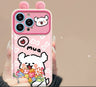 Puppy Flip Phone Case with Mirror and Stand