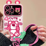 3D Ear Strawberry Winnie the Pooh Flip Phone Case