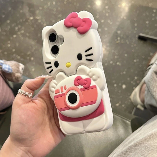 Stereo Camera KT Cat Makeup Mirror Phone Case