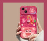 Strawberry Bear Flip Phone Case with Mirror and Stand